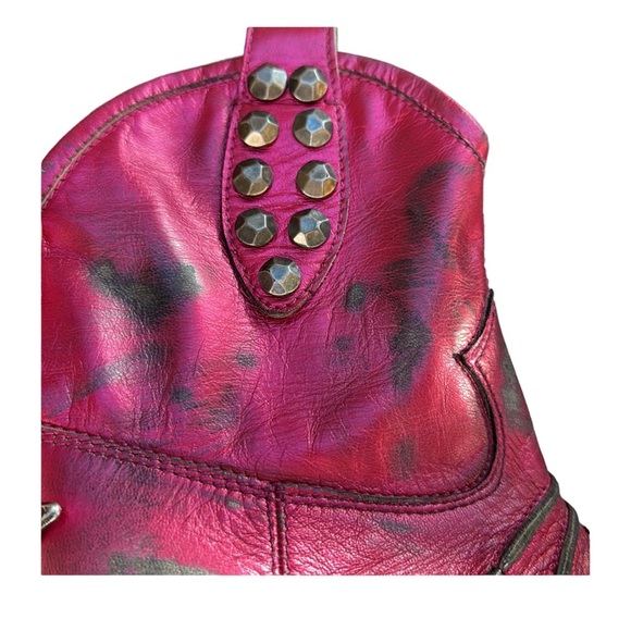 BALDAN metallic hot pink embellished ankle cowgirl boots, size 38 EU, Never worn - Picture 8 of 15